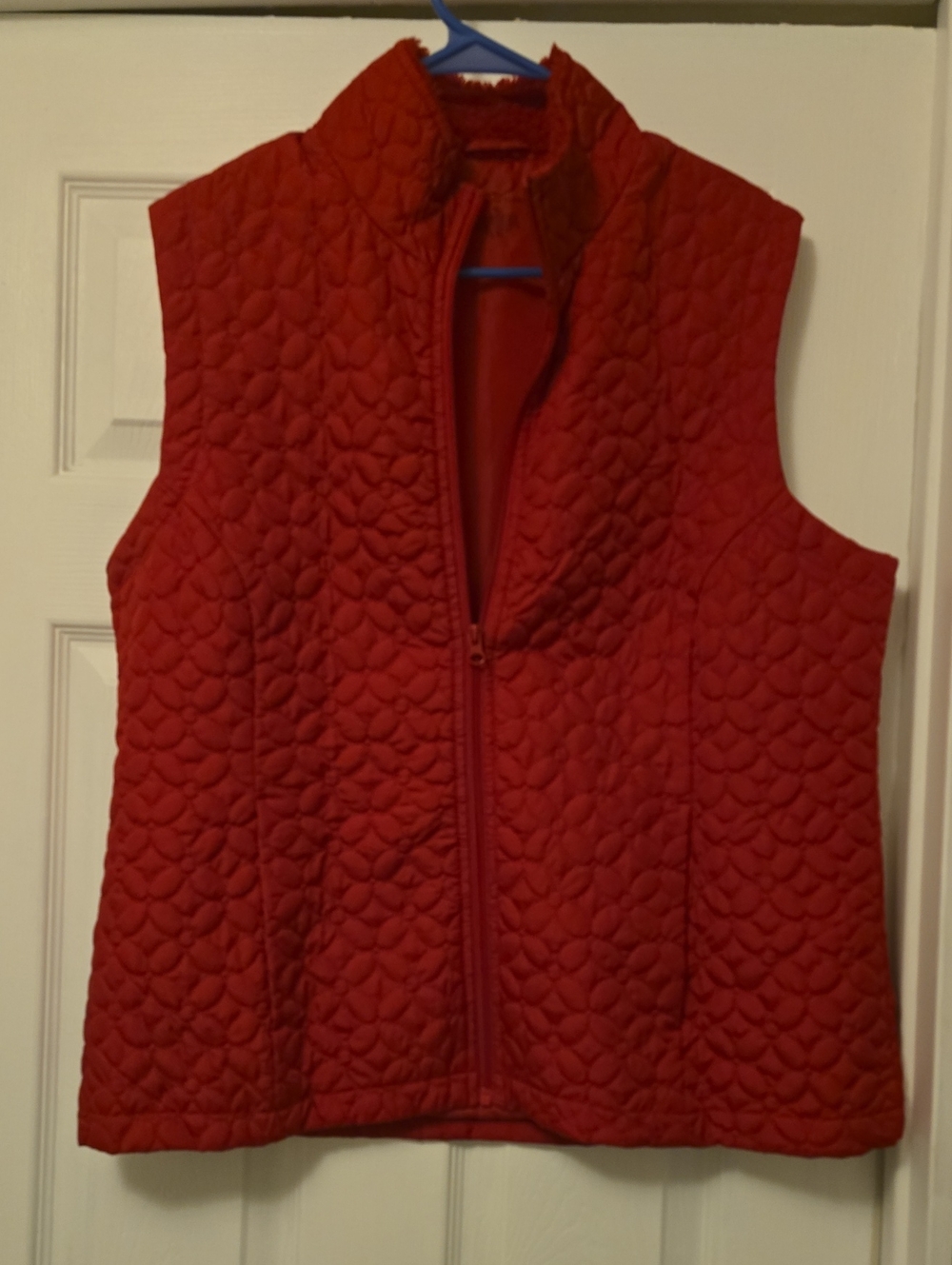 Kim Rogers Red Quilted Sleeveless Zip Vest